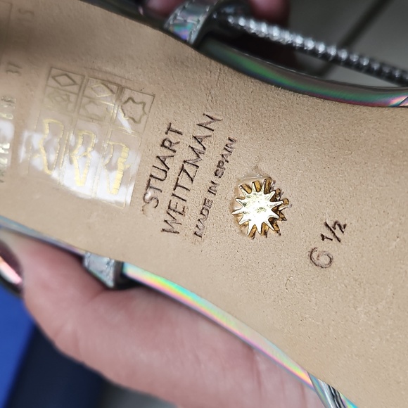 NWT Stuart Weitzman Iridescent Clear Strappy Heels [Size 6.5] - Picture 5 of 7